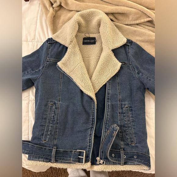 Calvin Klein Denim Sherpa Jacket - Picture 5 of 7